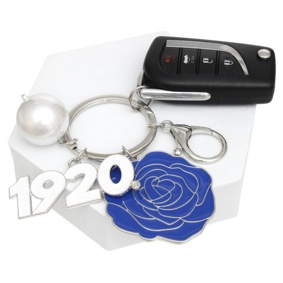 ZPB Sorority Flower 1920 Keychain and Bag Clip - Picture 2 of 2